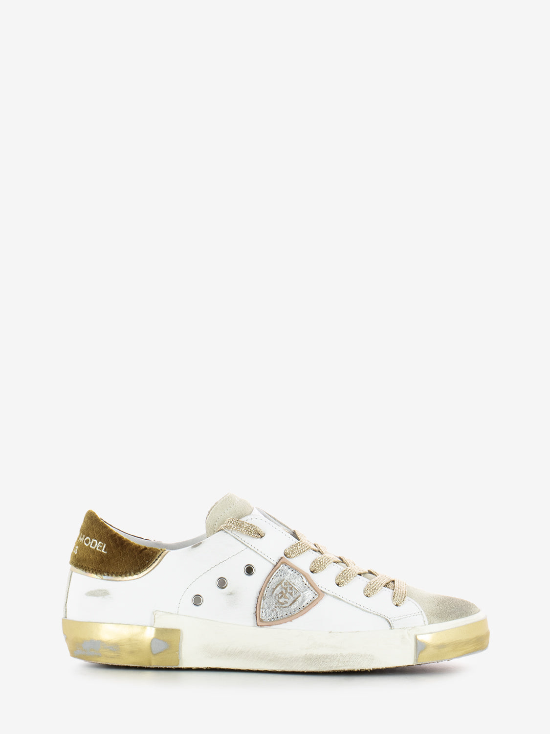 Prsx low veau velor blanc / noir