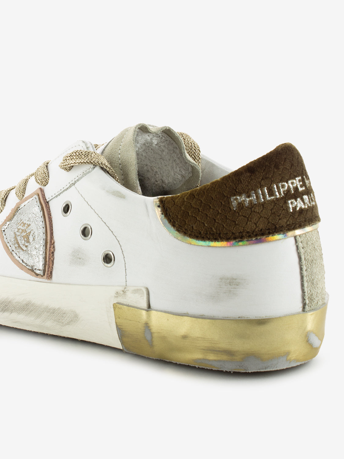 Prsx low veau velor blanc / noir