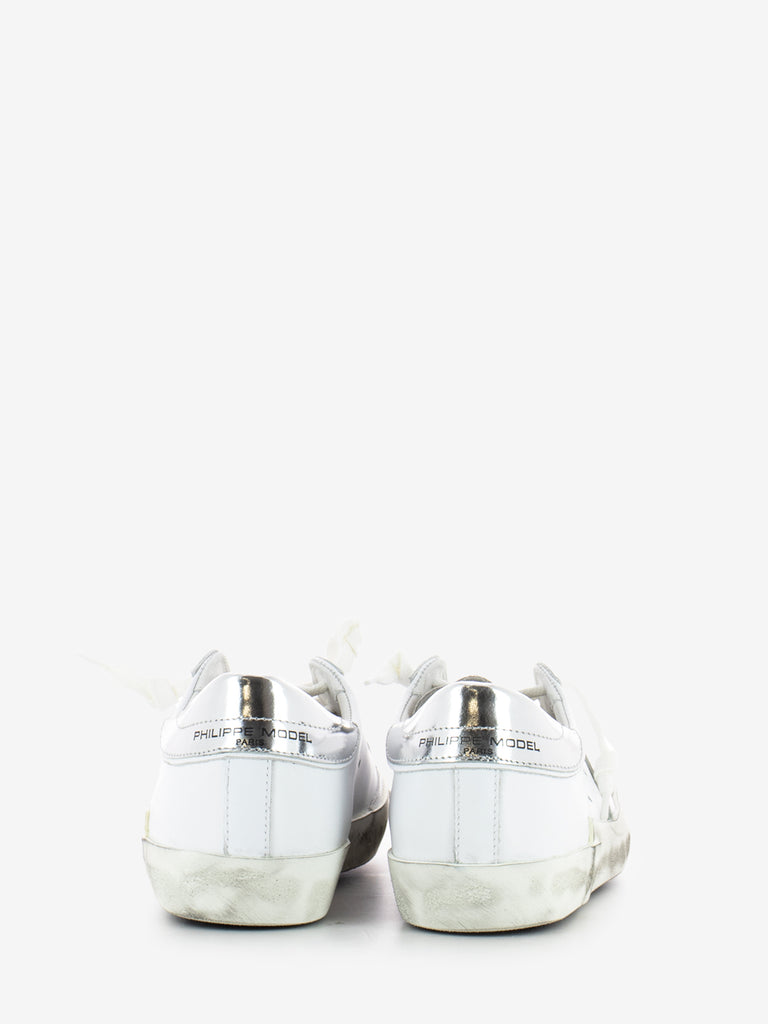 PHILIPPE MODEL - Prsx Low Woman basic blanc / argent