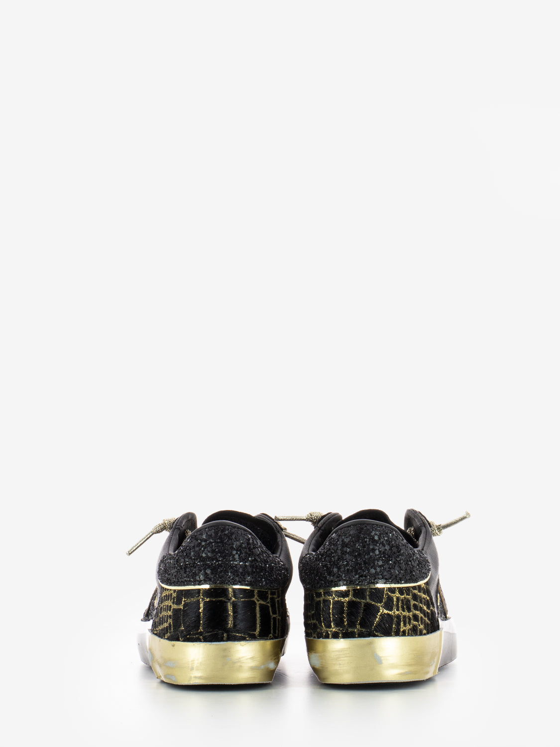 PRSX Low Woman glitter metal pony noir