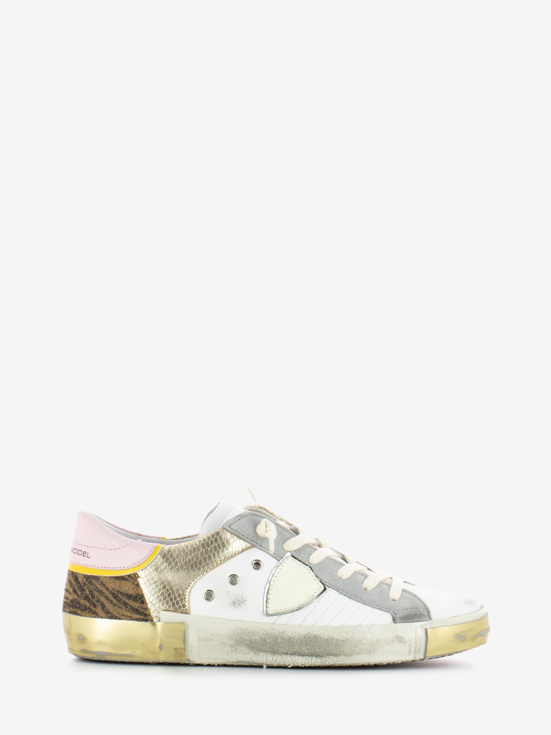 Prsx Low Woman mixage animalier pop / blanc or