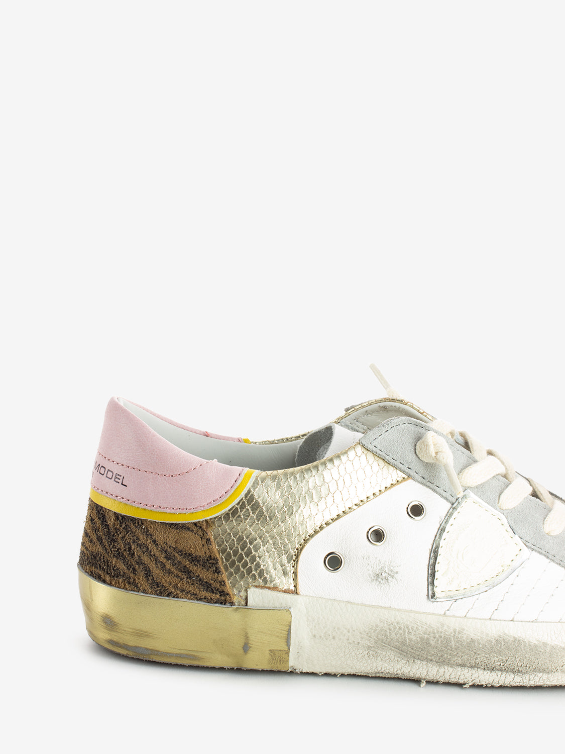 Prsx Low Woman mixage animalier pop / blanc or