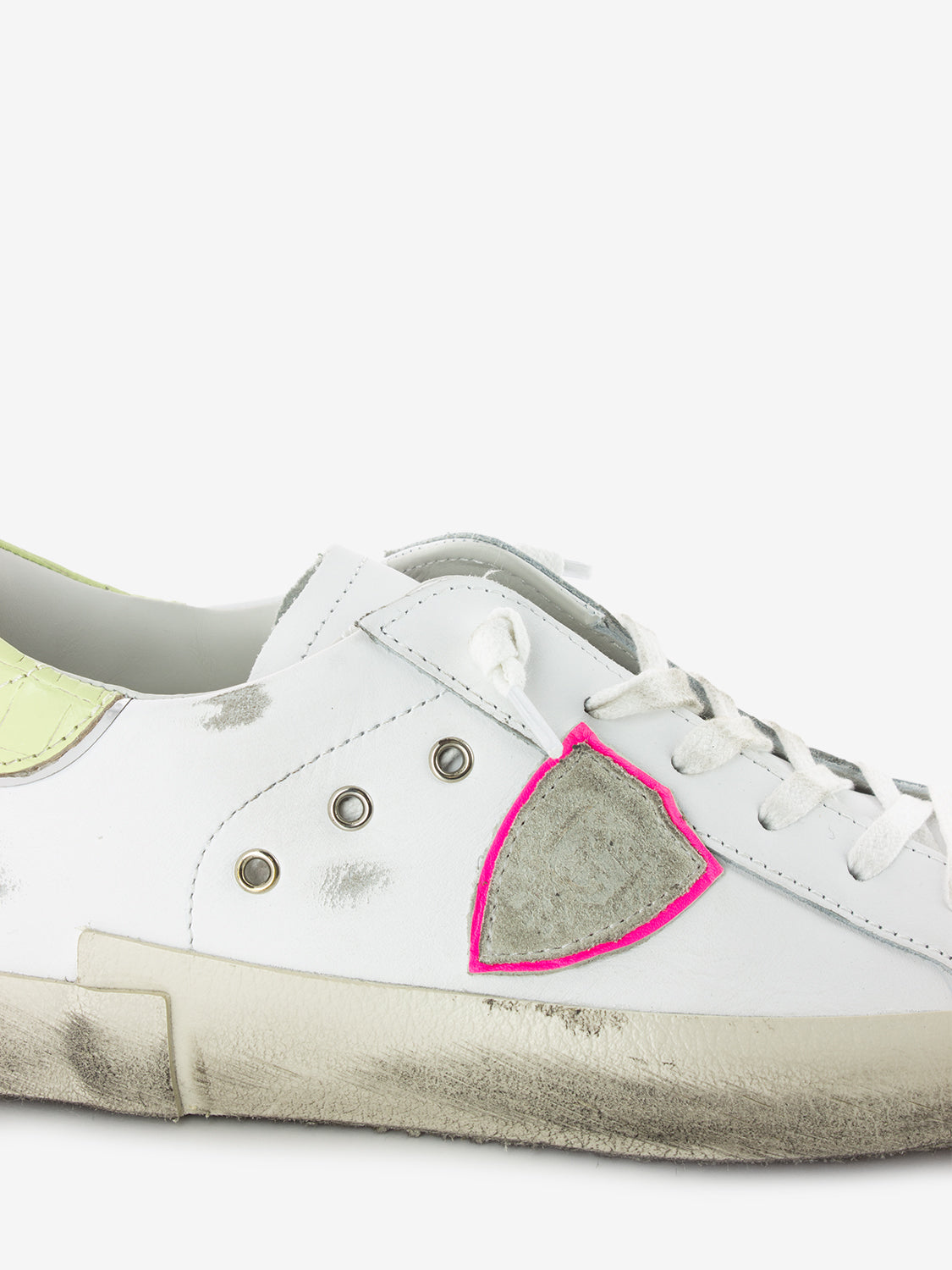 Prsx low woman veau croco pop blanc / jaune