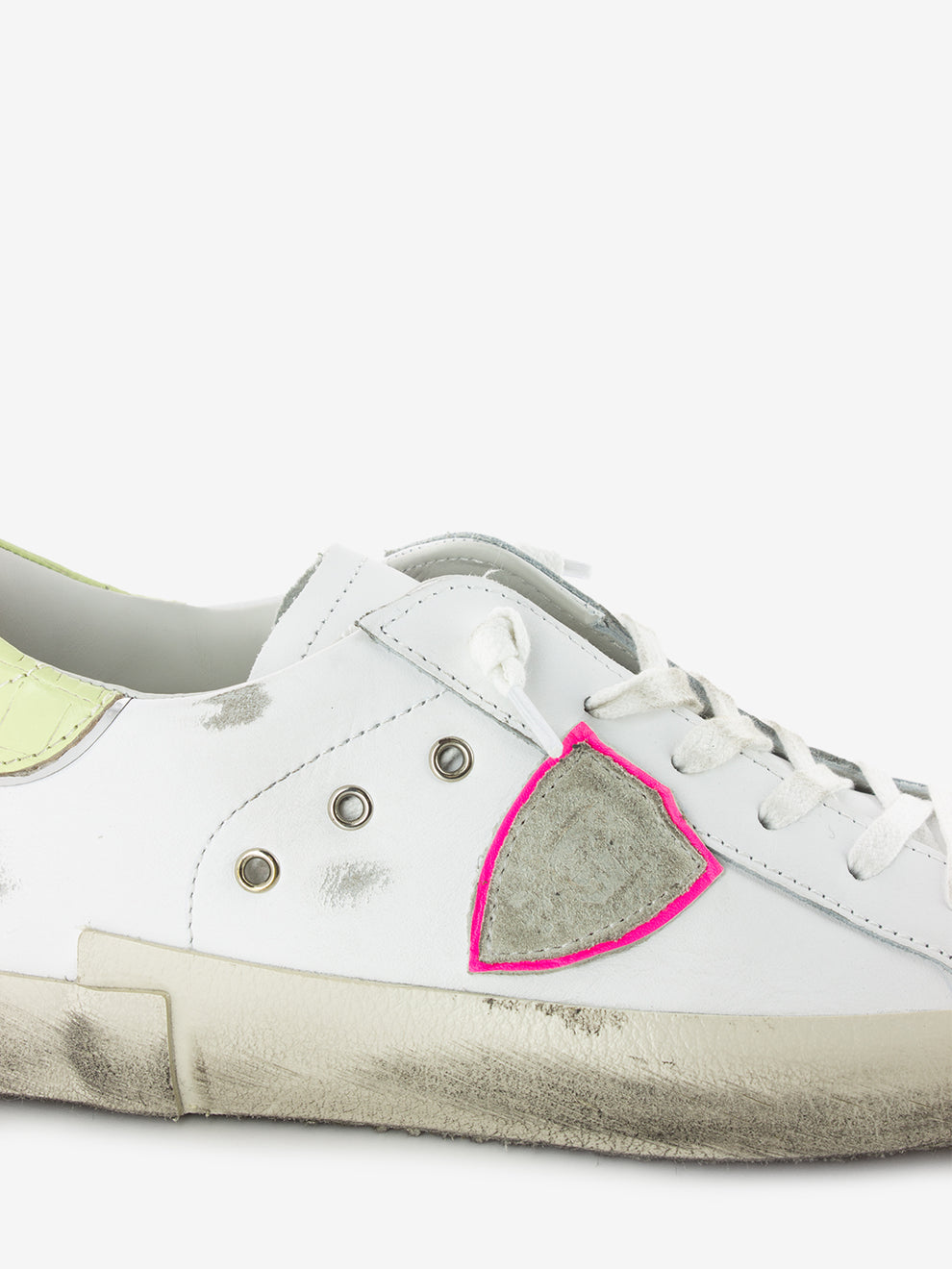 Prsx low woman veau croco pop blanc / jaune