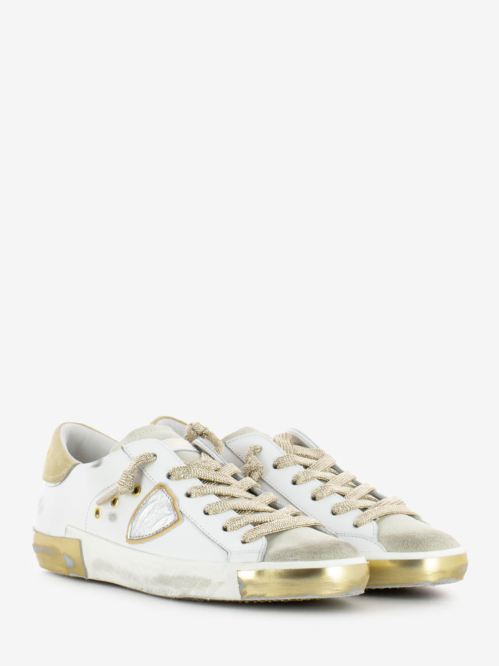 Prsx Low Woman veau daim / blanc sablè