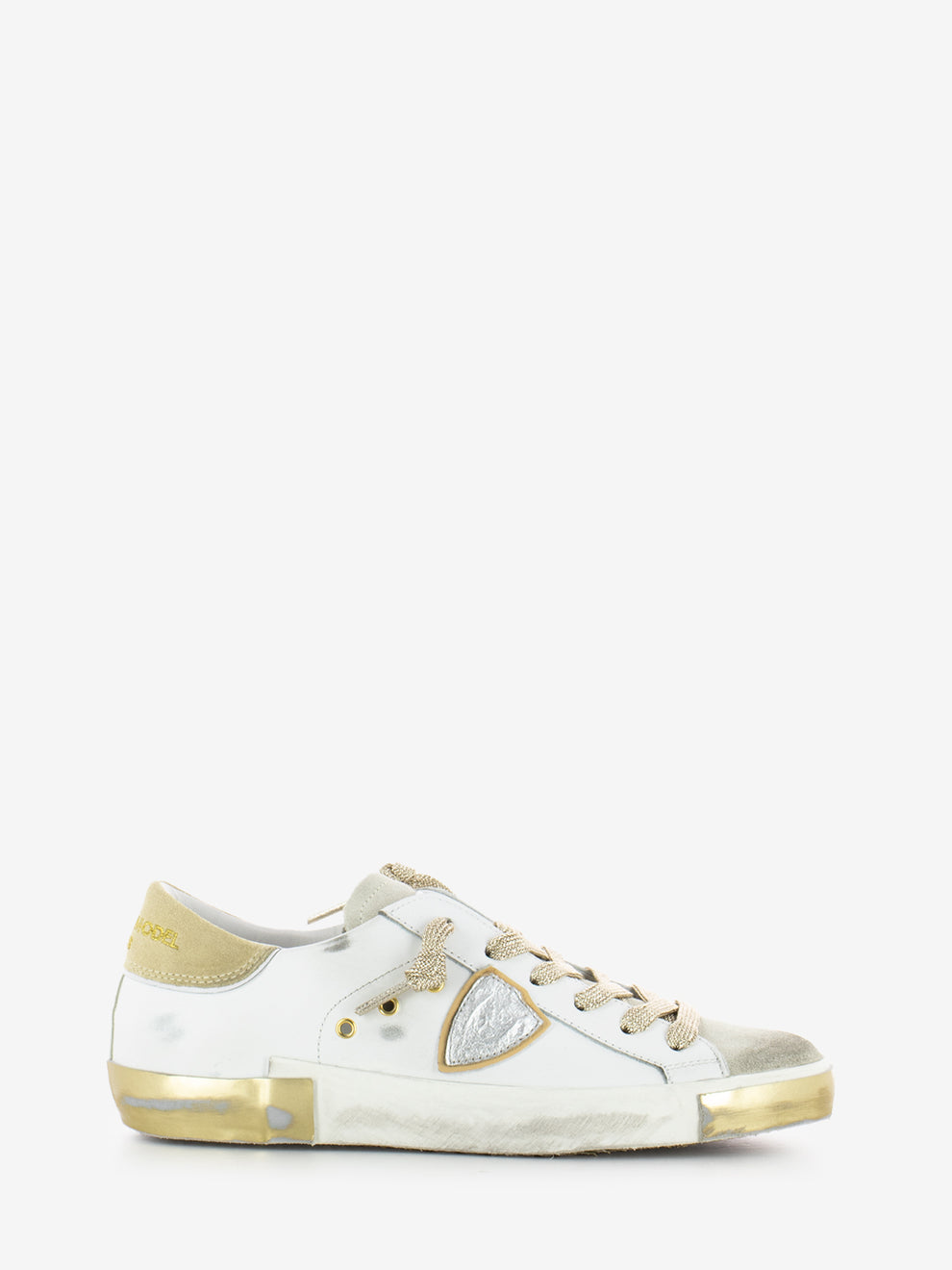 Prsx Low Woman veau daim / blanc sablè