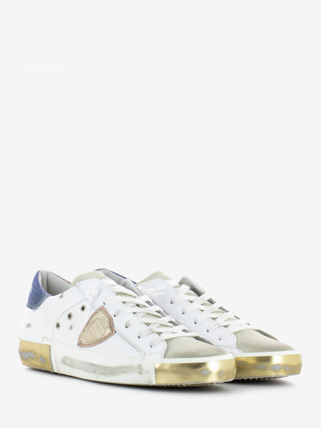 Prsx Low Woman veau denim / blanc azul
