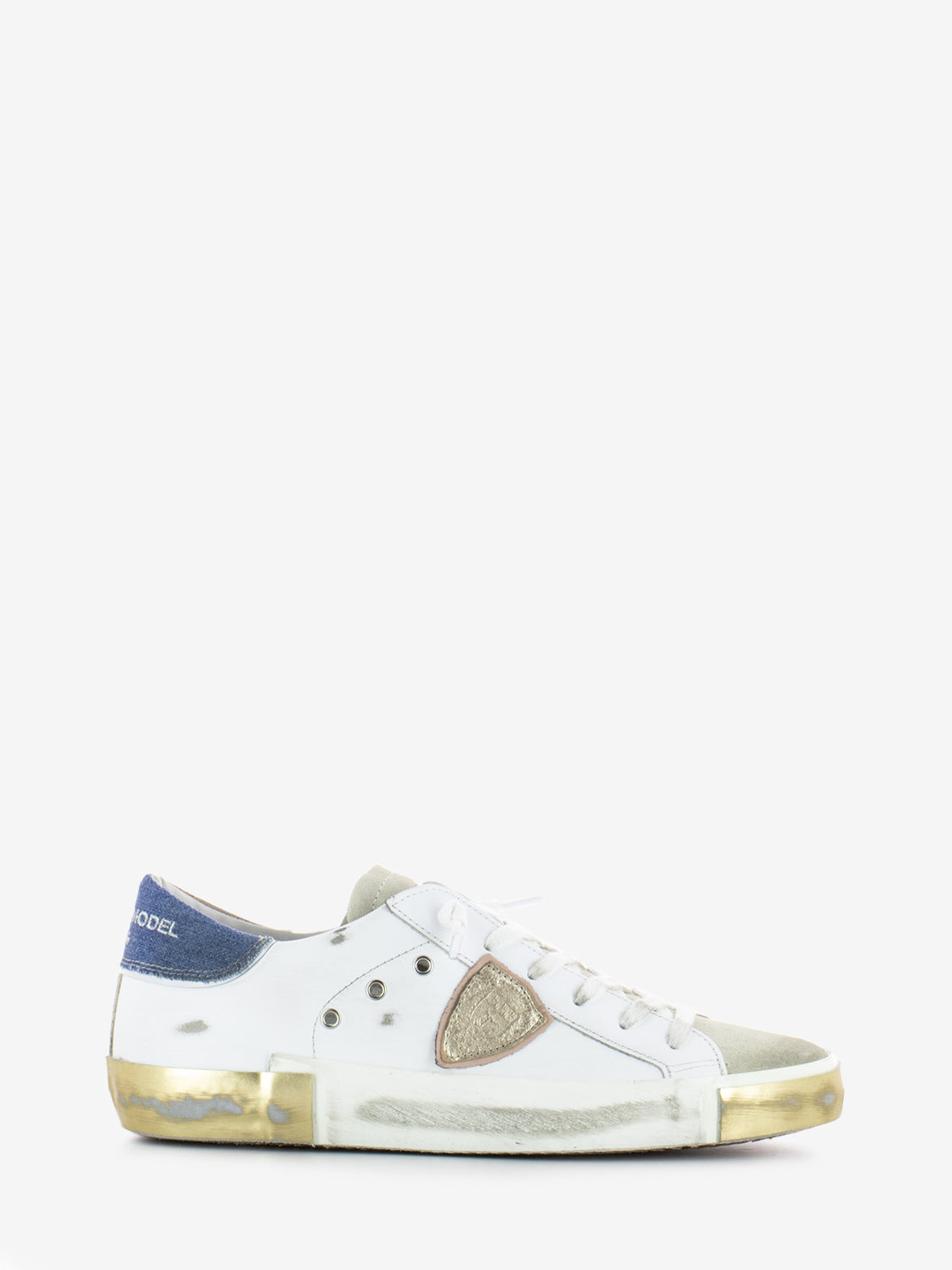 Prsx Low Woman veau denim / blanc azul