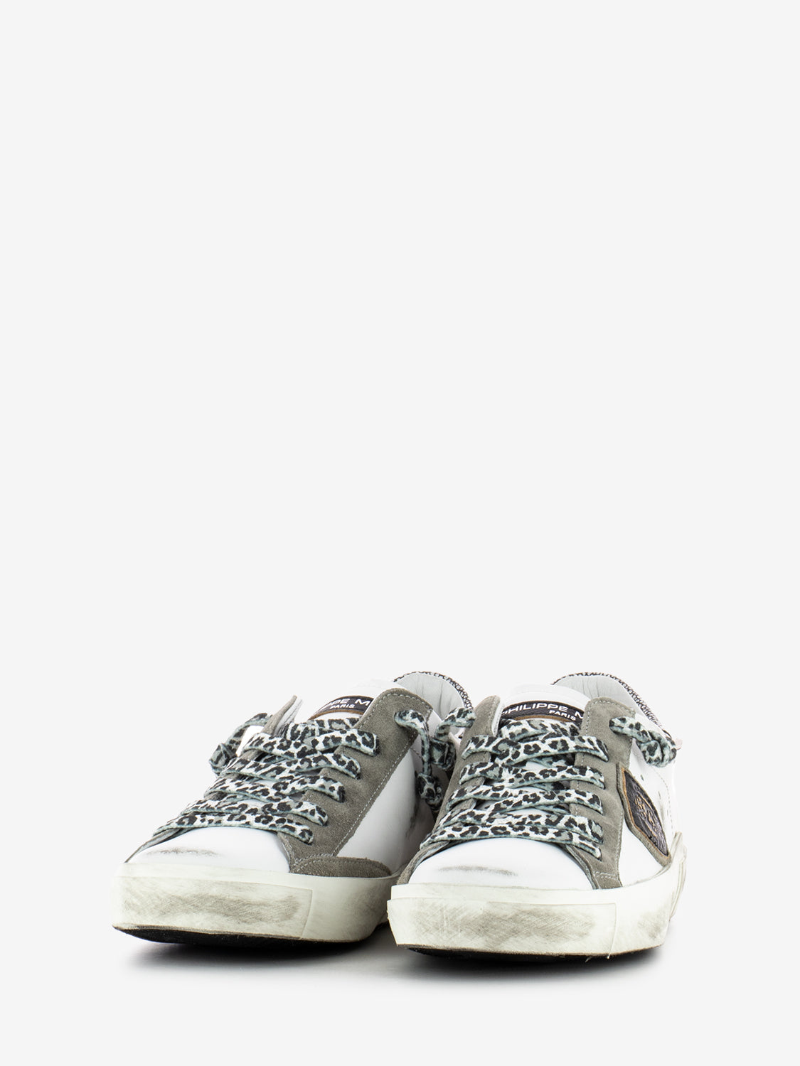 PRSX Low woman Veau metal leo / blanc / noir