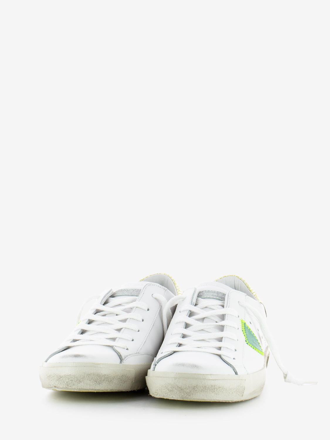 Prsx Low Woman Veau Python blanc / jaune