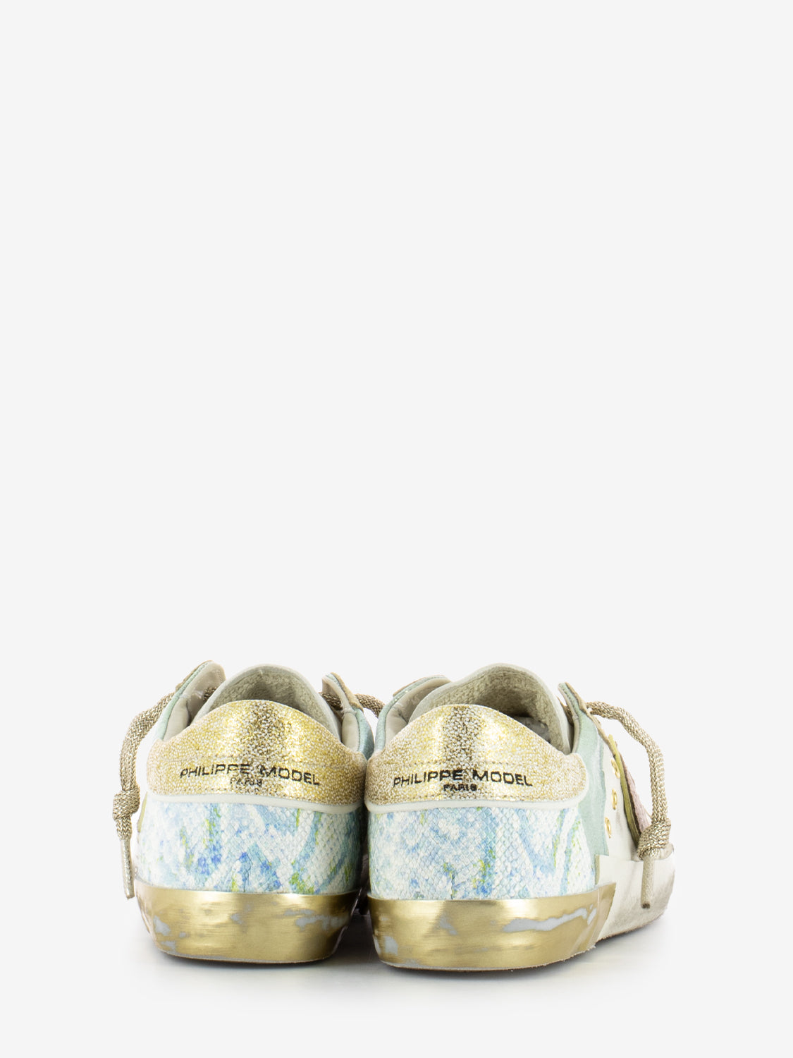 Prsx Low Woman Veau Python mix blanc / rose