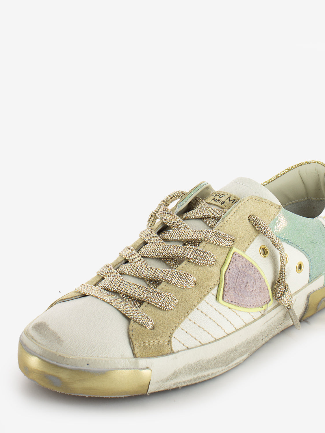 Prsx Low Woman Veau Python mix blanc / rose