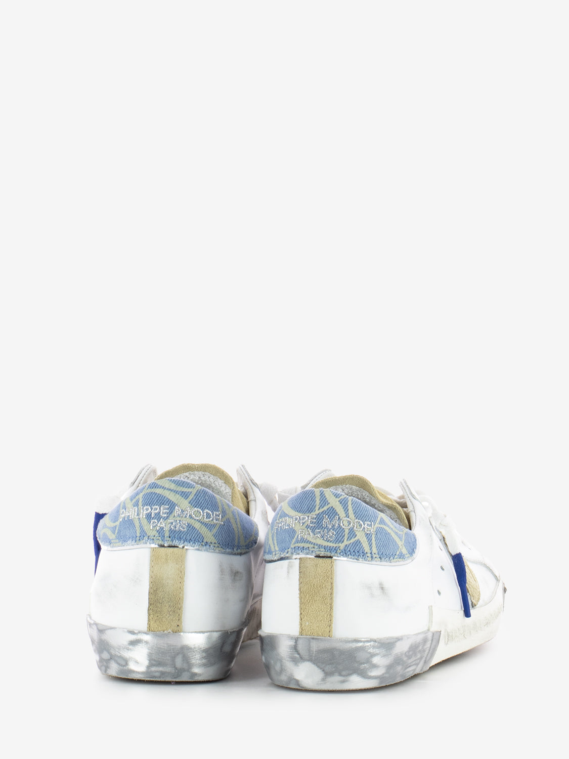 Sneakers PRSX low M veau denim bouclier bianco