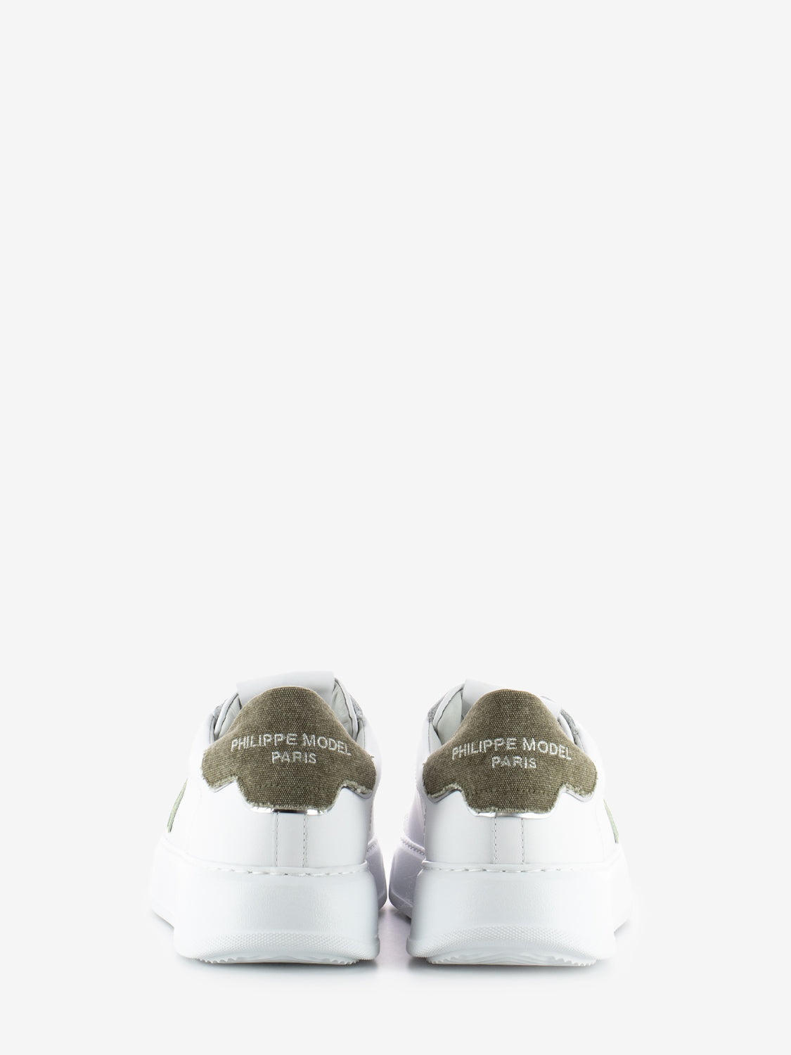 Temple low man veau denim blanc / vert