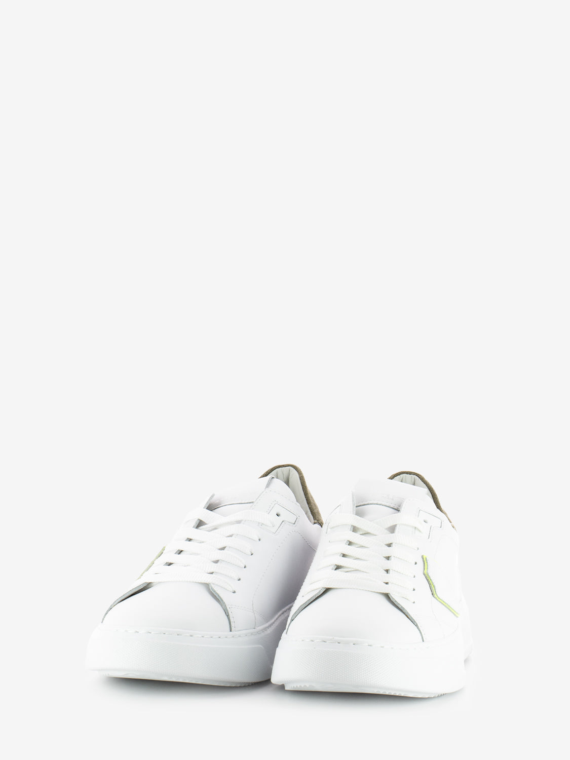 Temple low man veau denim blanc / vert