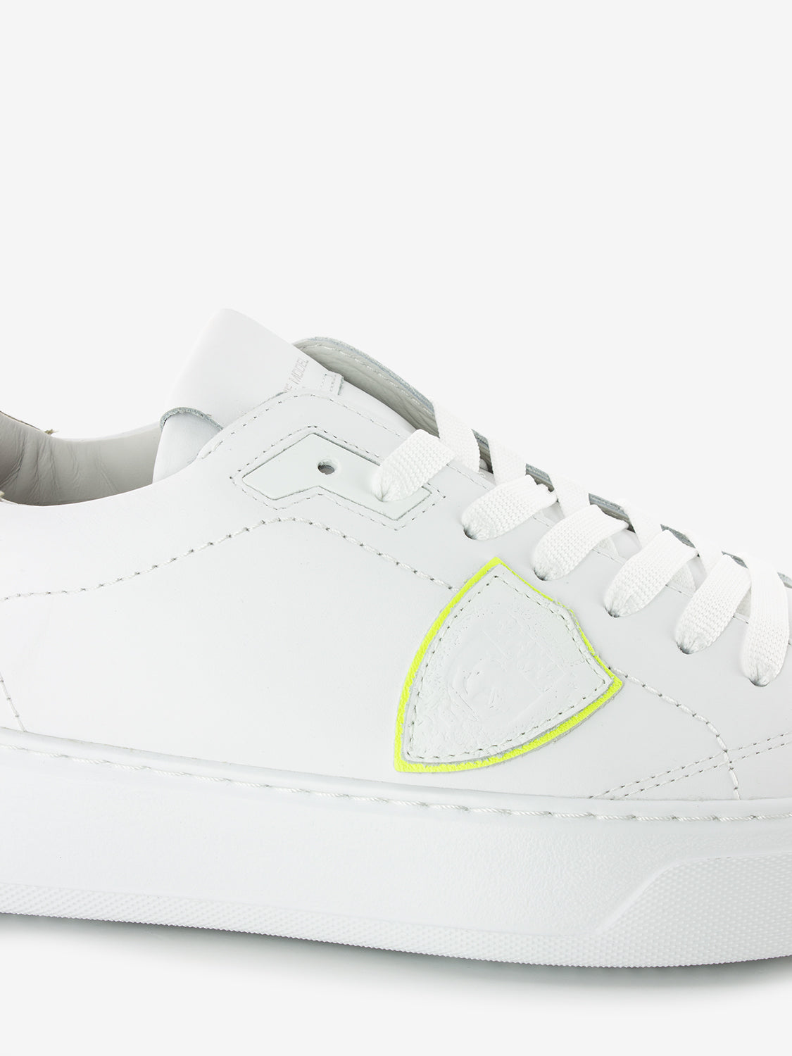Temple low man veau denim blanc / vert