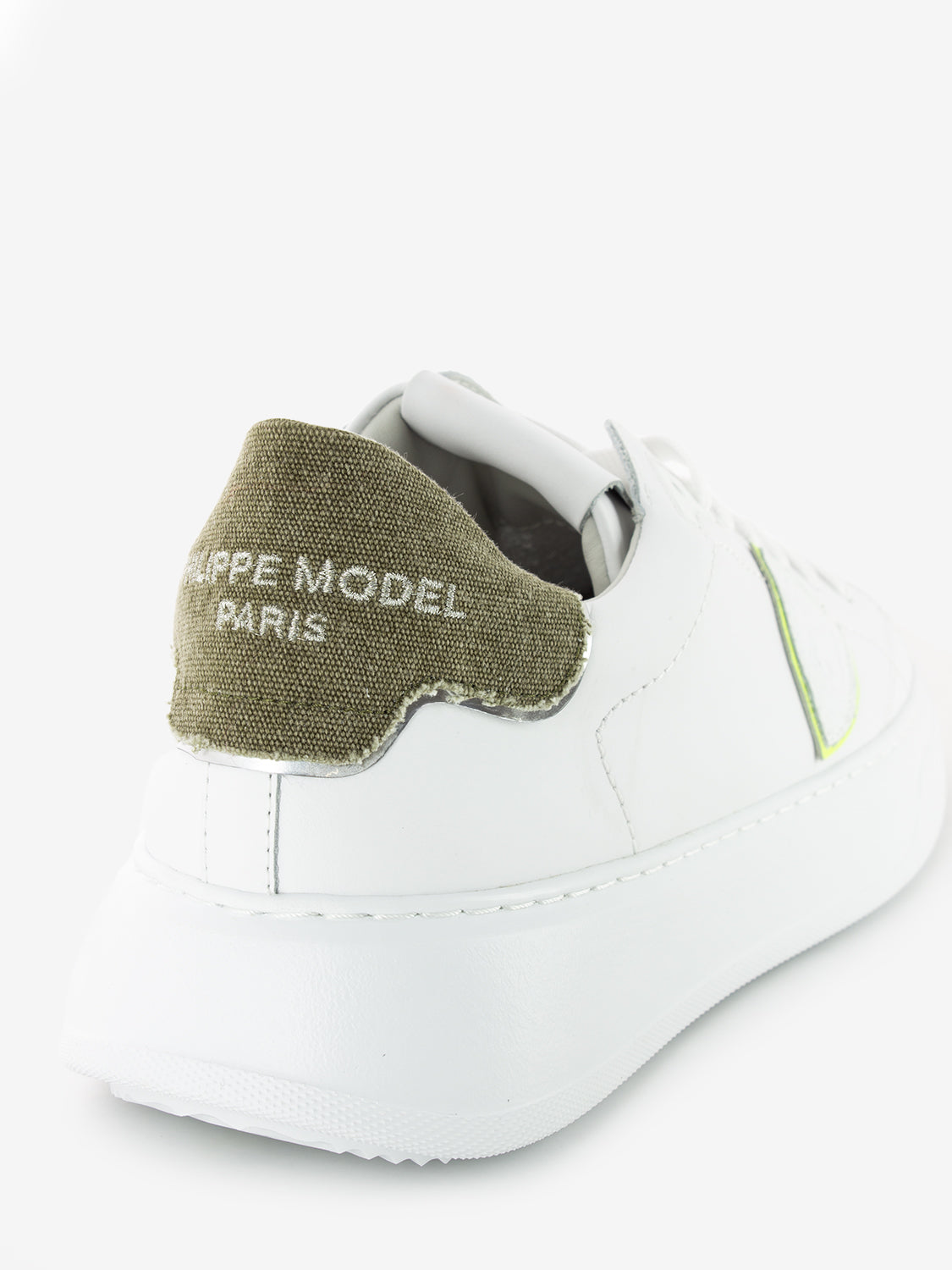 Temple low man veau denim blanc / vert