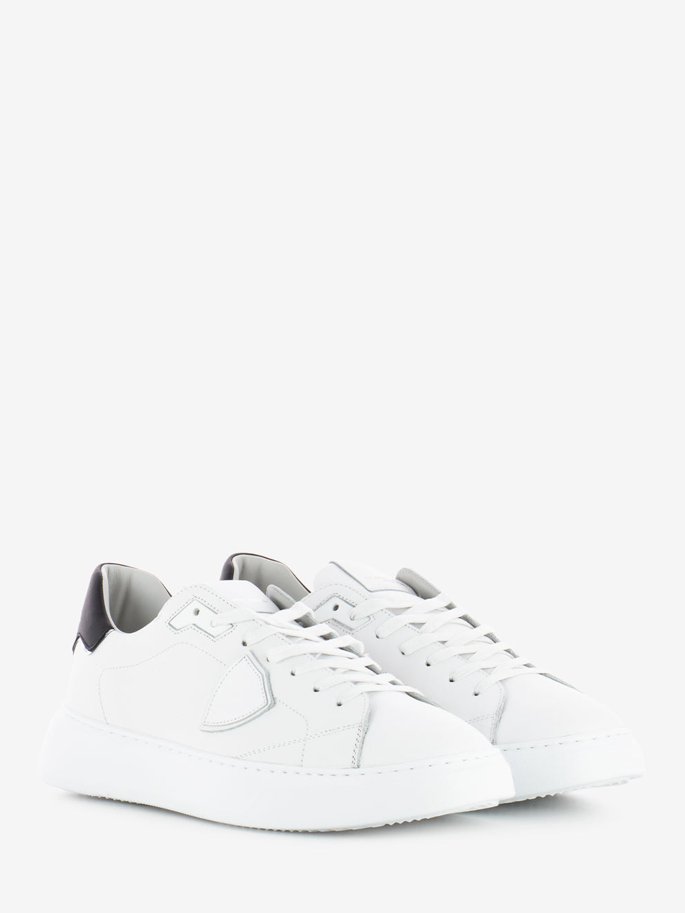 Temple low veau daim blanc / noir