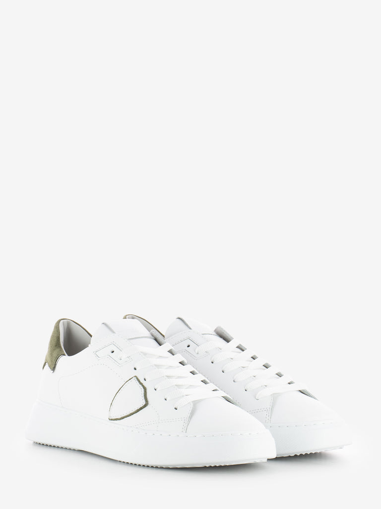 PHILIPPE MODEL - Temple low veau daim blanc / vert