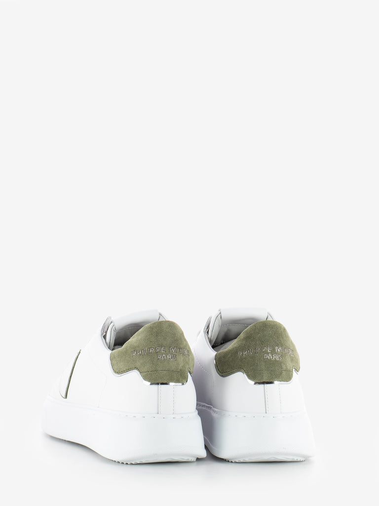 PHILIPPE MODEL - Temple low veau daim blanc / vert