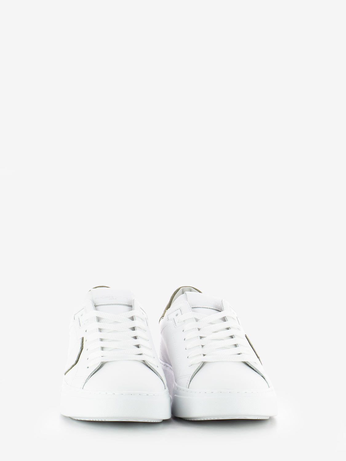 Temple low veau daim blanc / vert