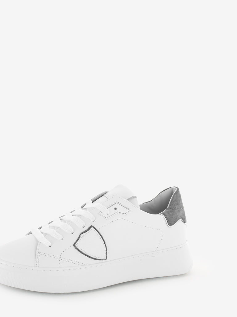 PHILIPPE MODEL - Temple low veau daim blanc / vert