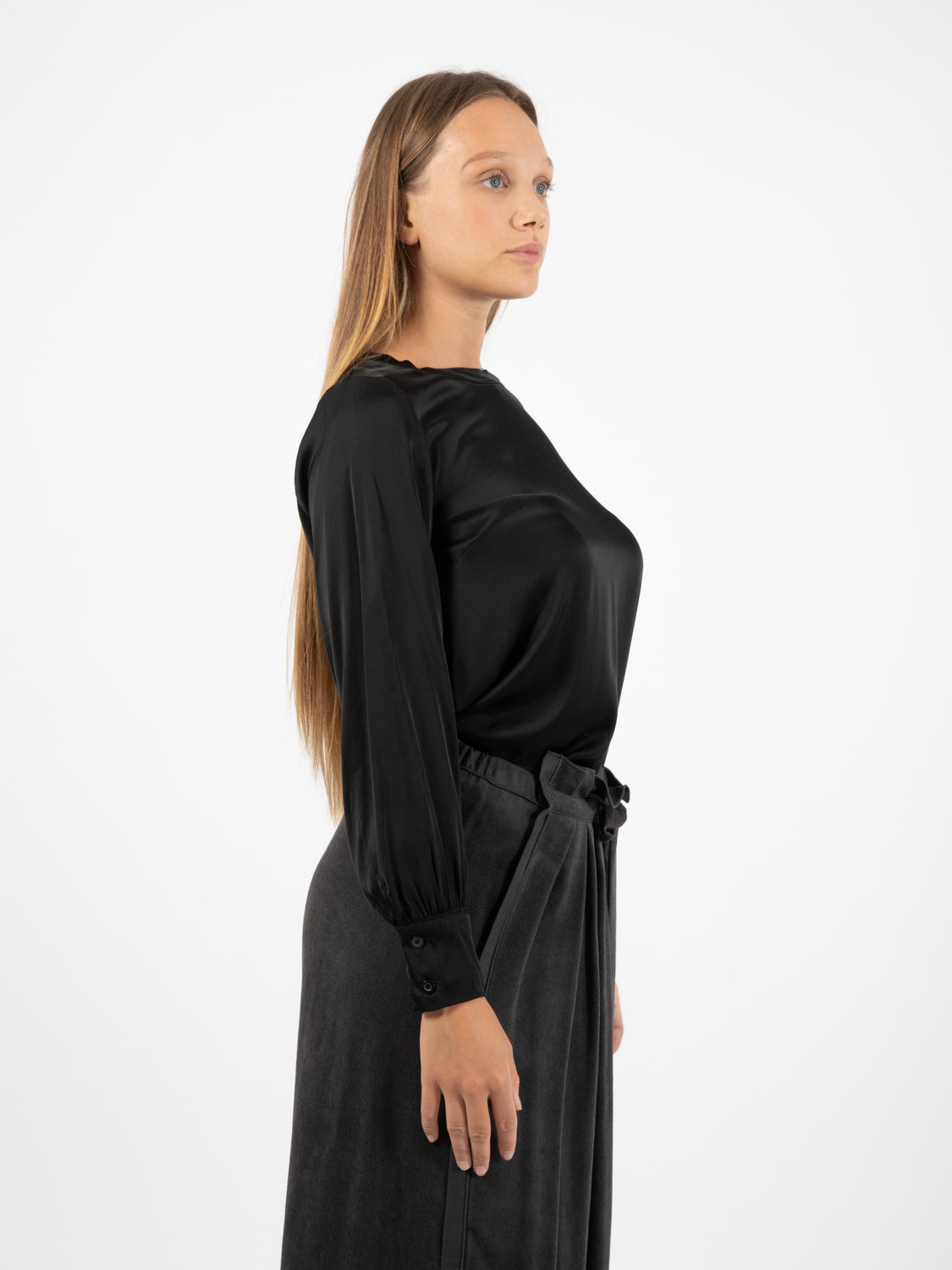 Camicia in viscosa nera