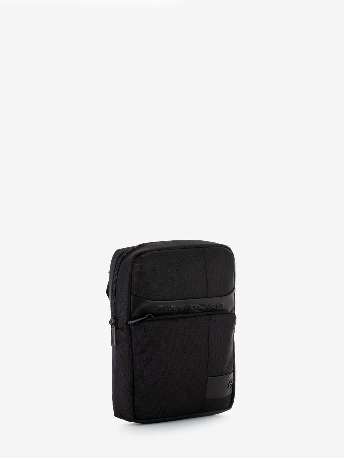 Black fabric and leather iPad bag