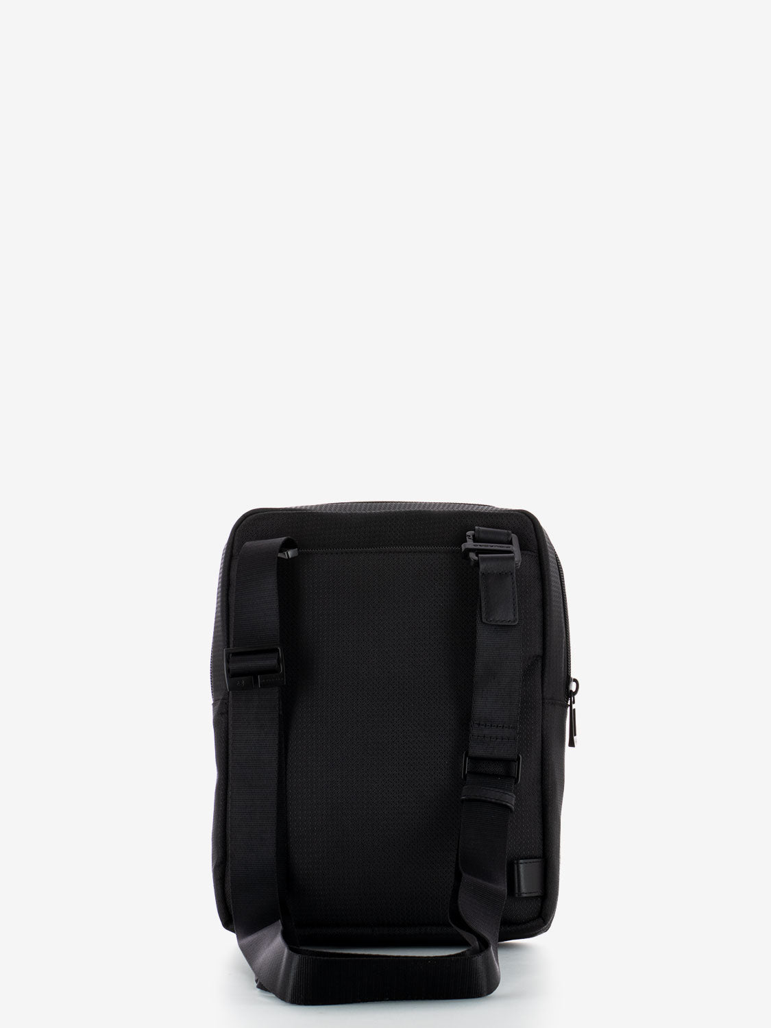 Black fabric and leather iPad bag