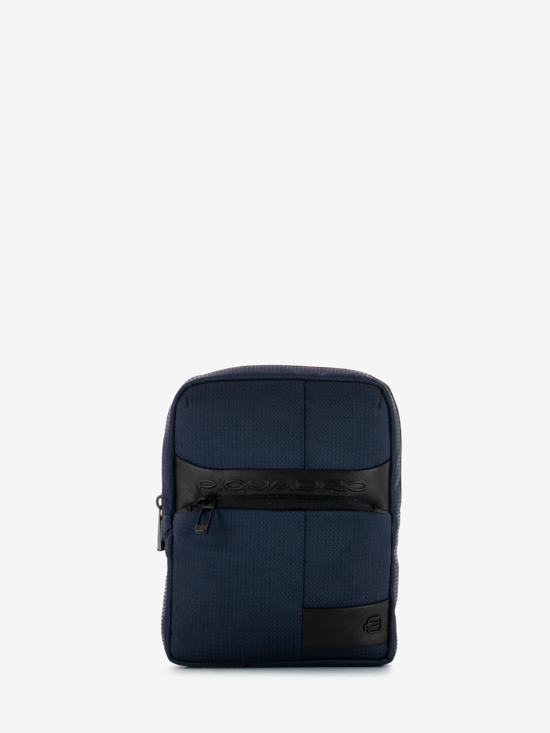 Blue fabric and leather Ipad mini bag