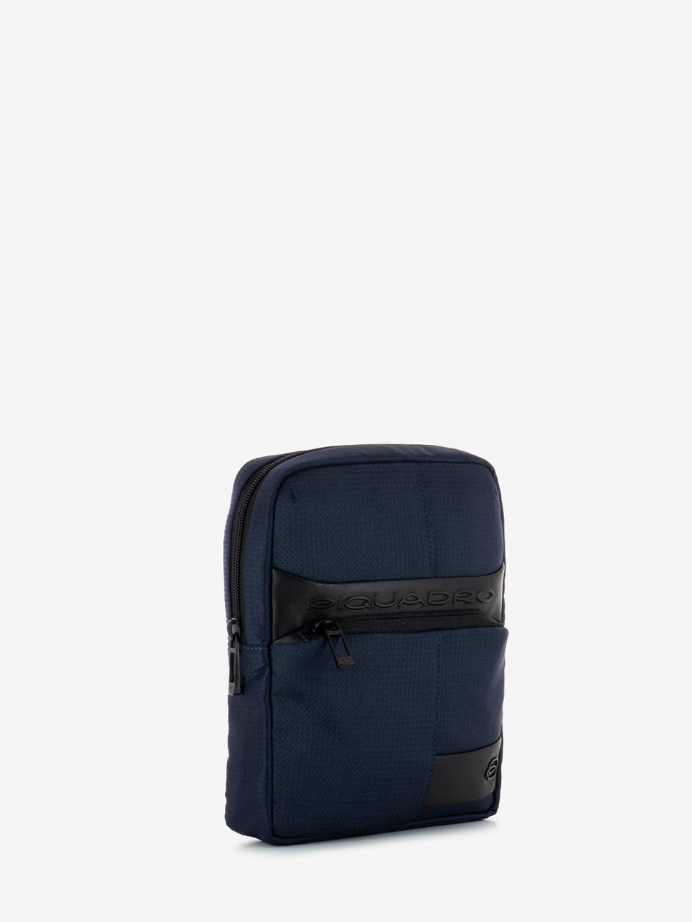 Blue fabric and leather Ipad mini bag