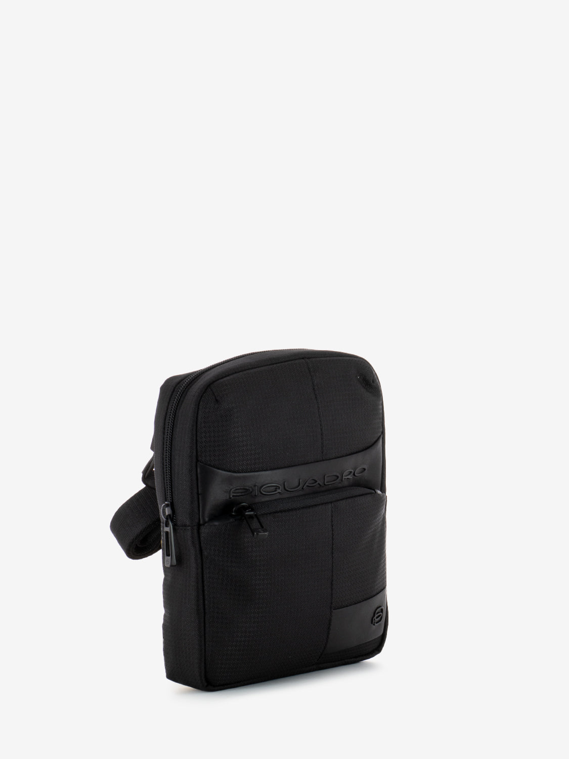 Black fabric and leather iPad mini bag