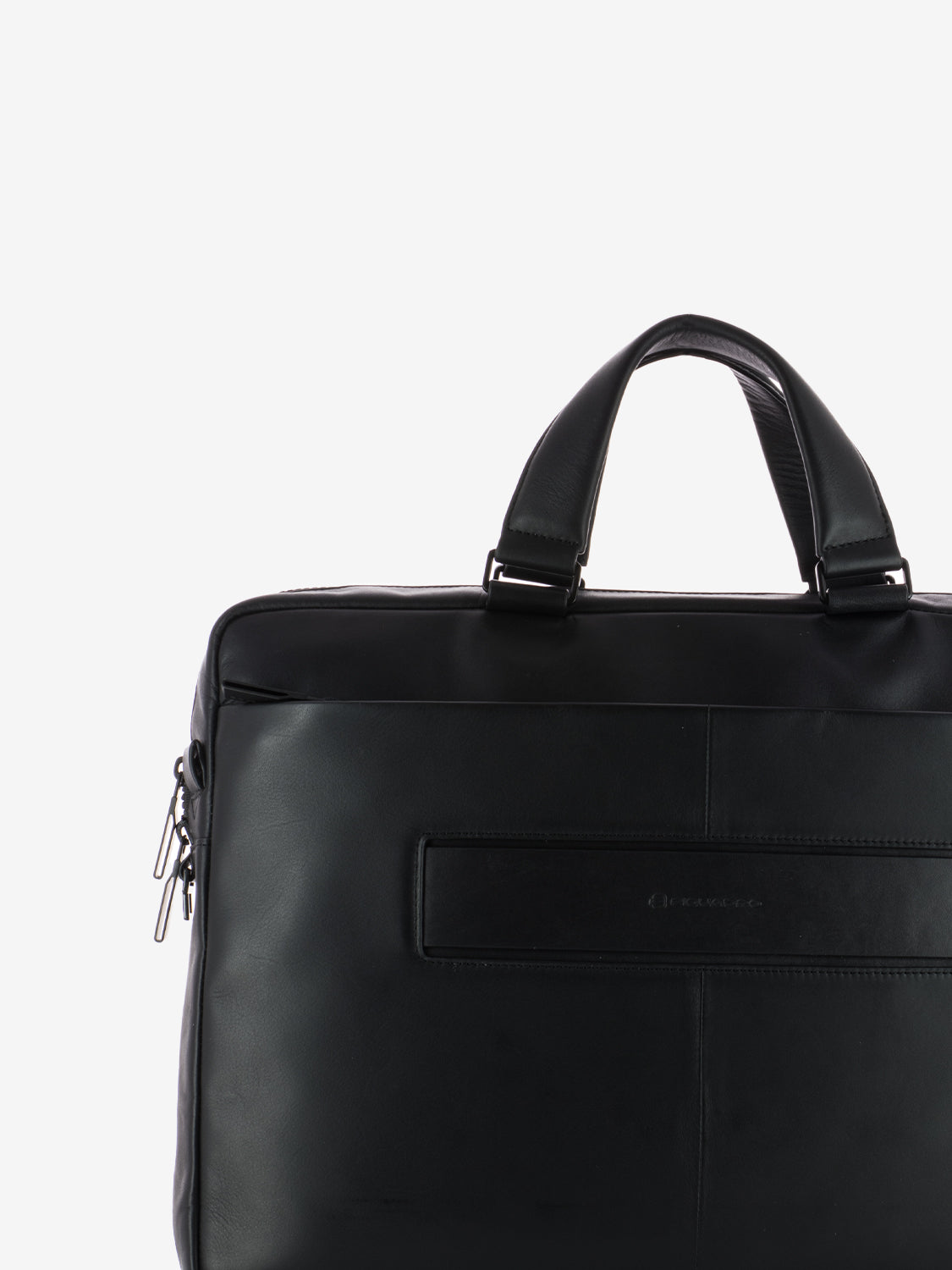 Cartella in pelle e due manici notebook 15.6'' nero