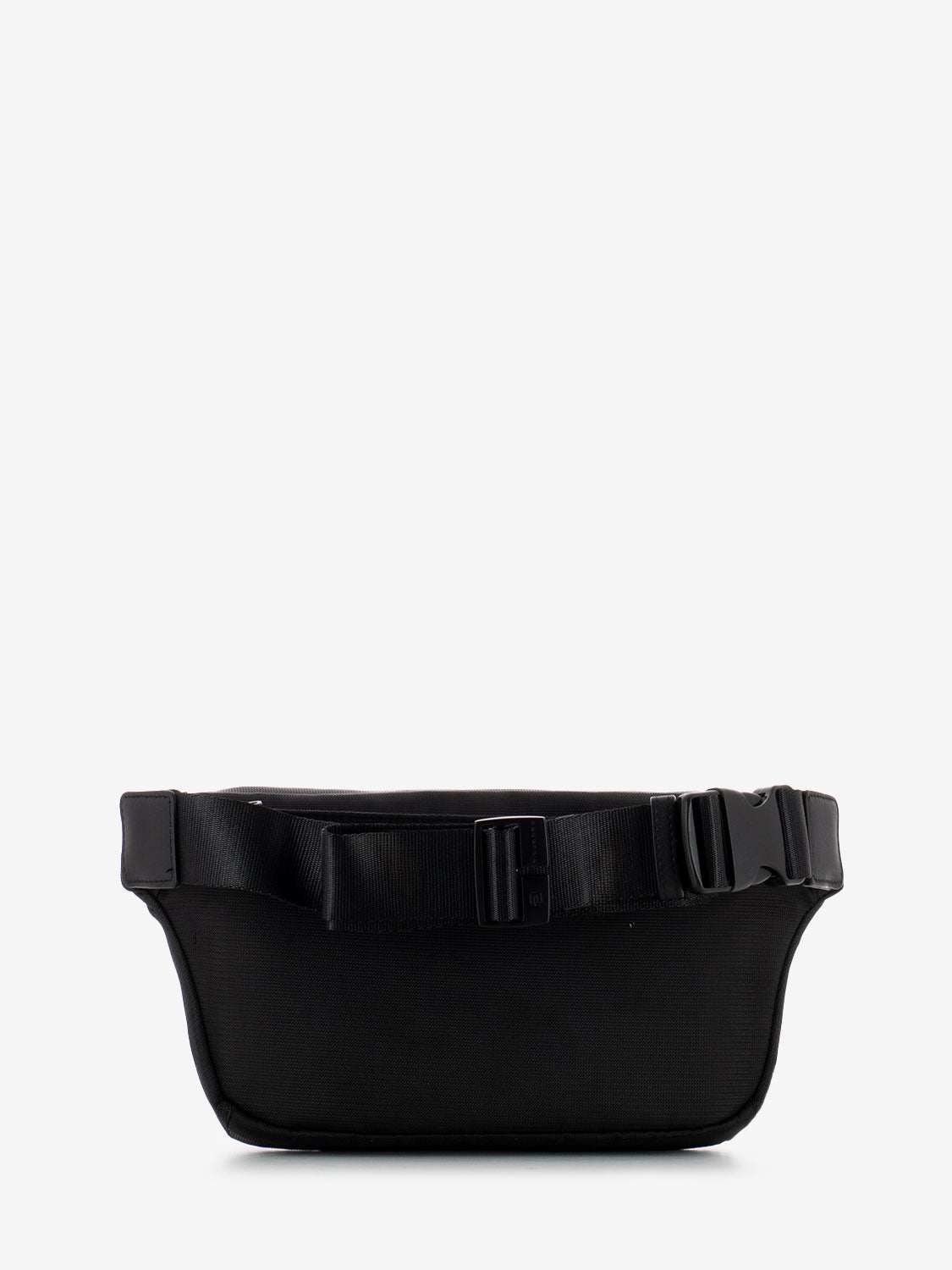 Black leather and fabric bum bag