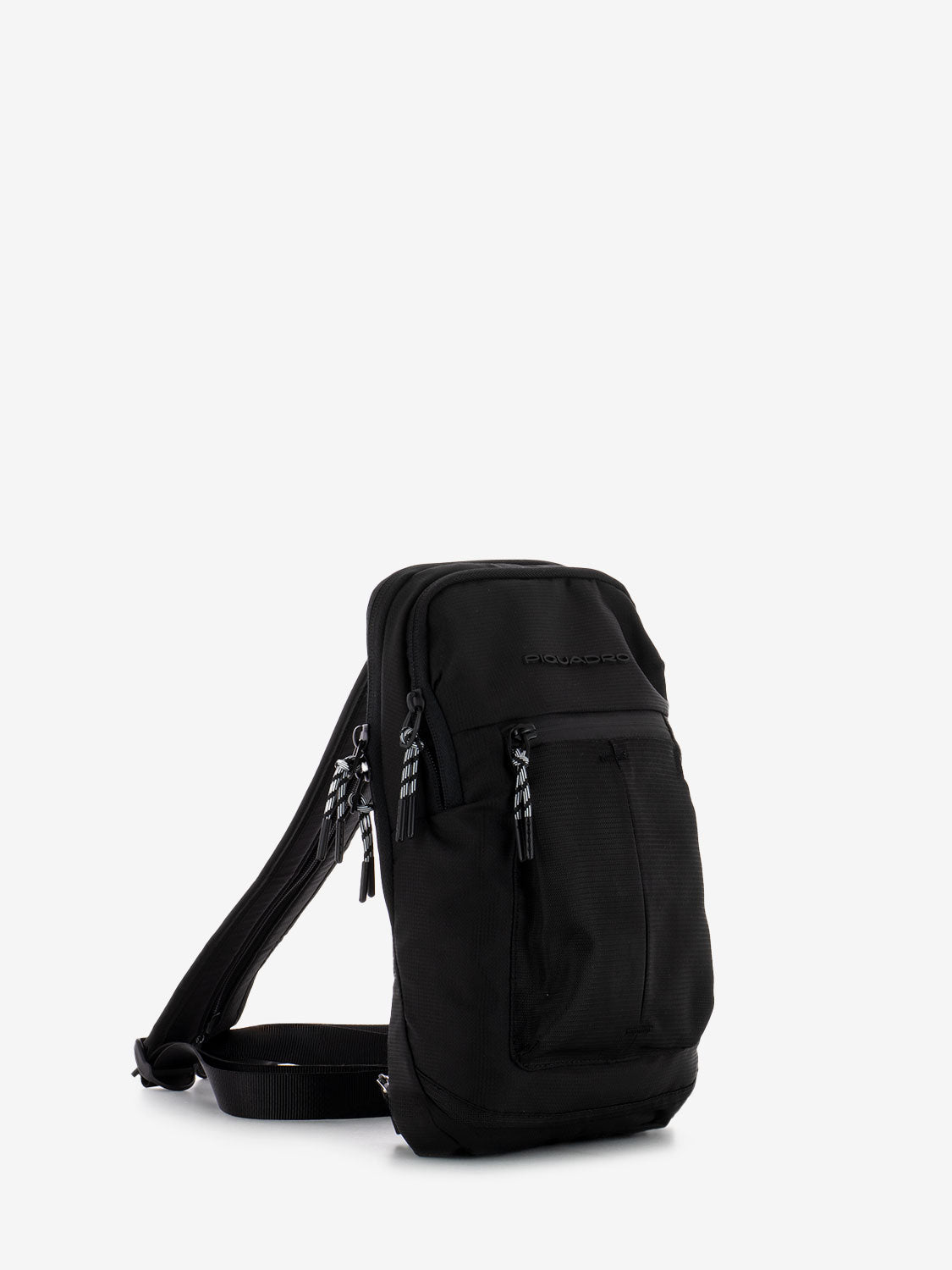 One shoulder in black fabric
