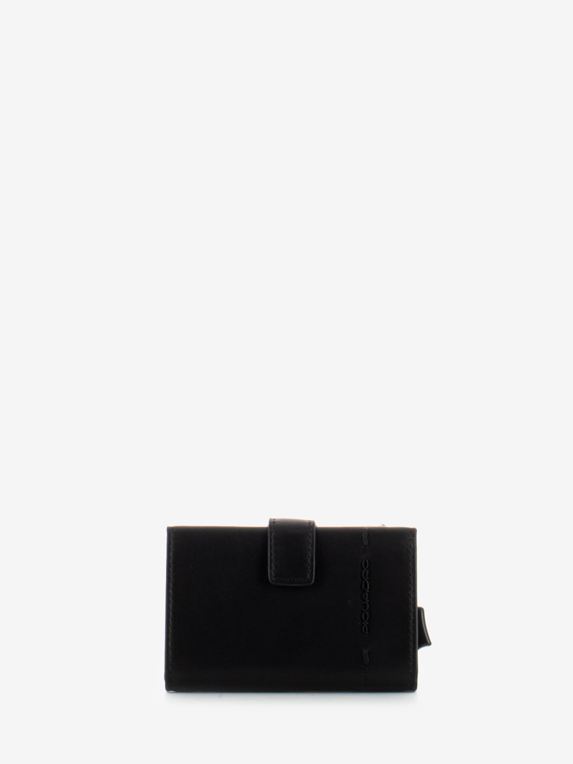 Black metal and leather credit card holder