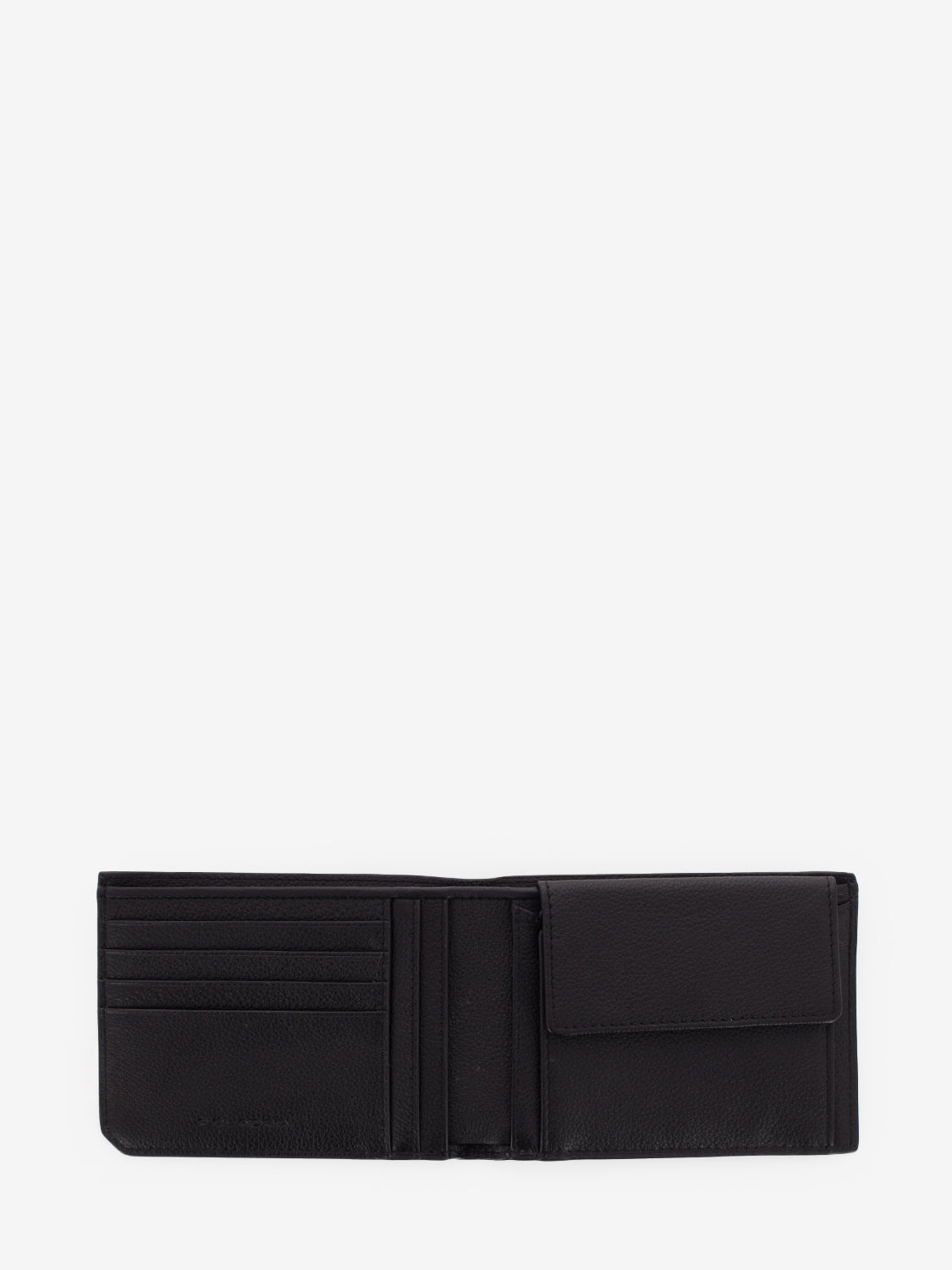 Black leather wallet with coin purse