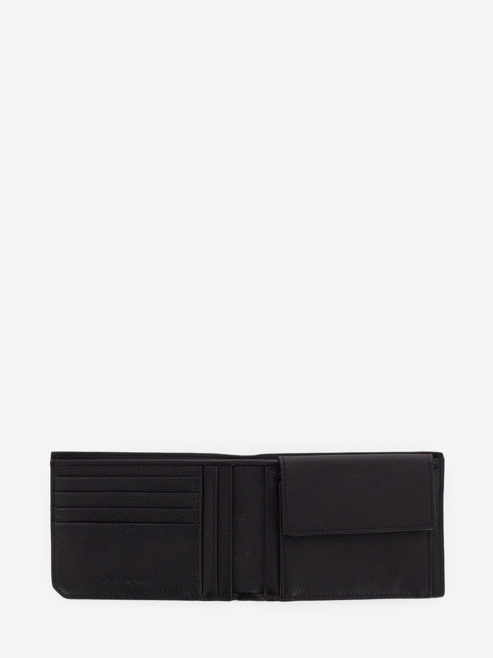 Black leather wallet with coin purse