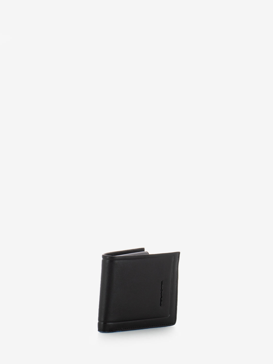 Leather wallet with coin and document holder black