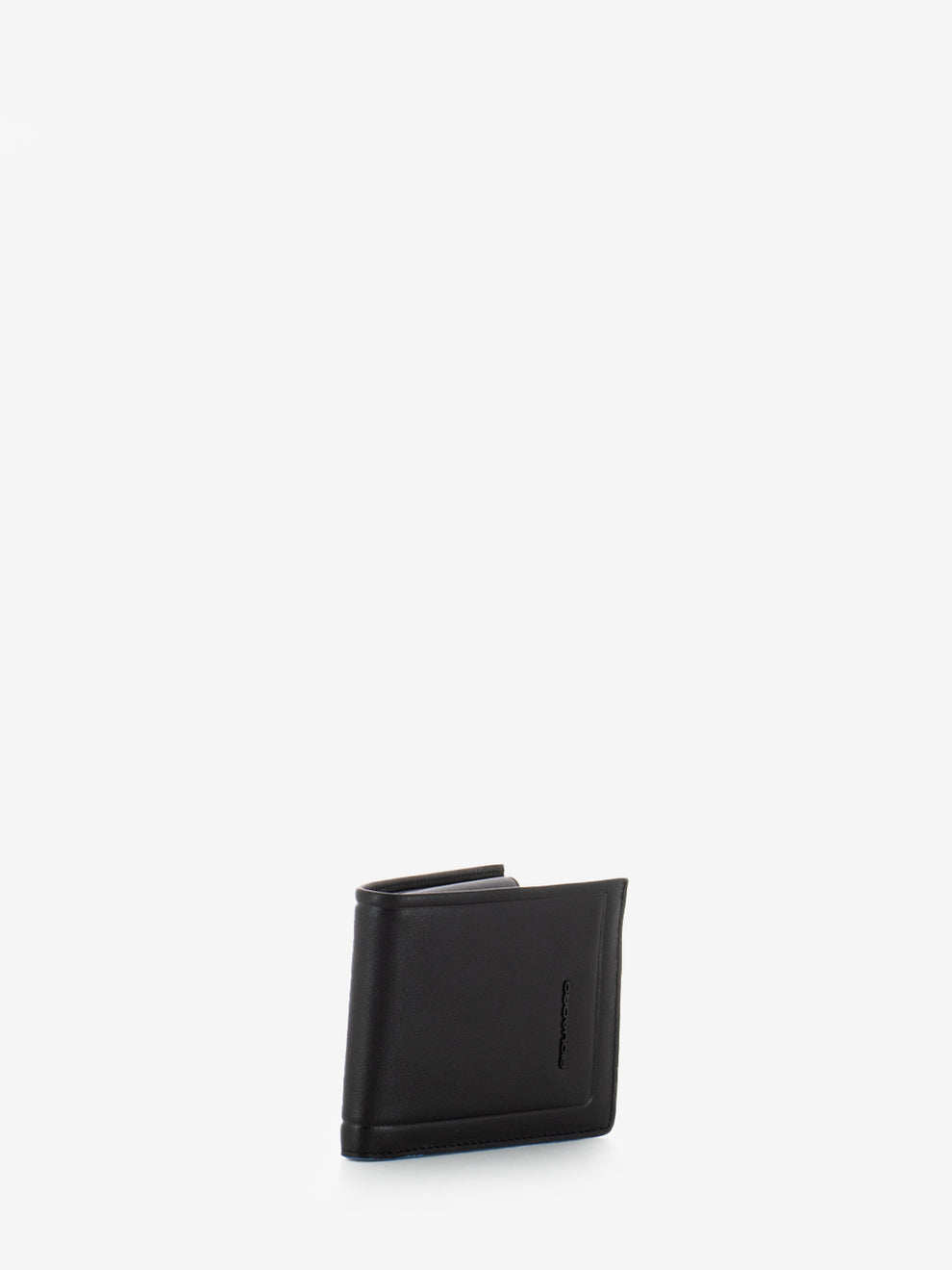 Leather wallet with coin and document holder black
