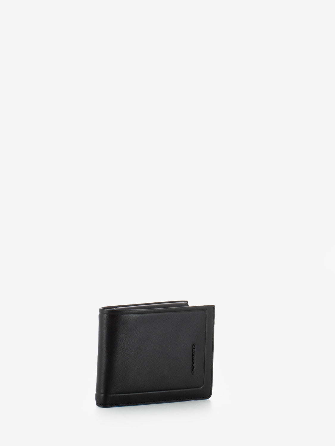 Leather wallet coin and document holder black