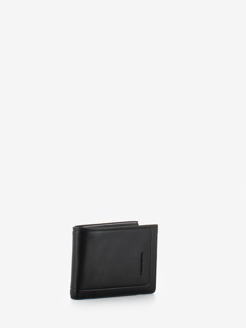 Leather wallet coin and document holder black