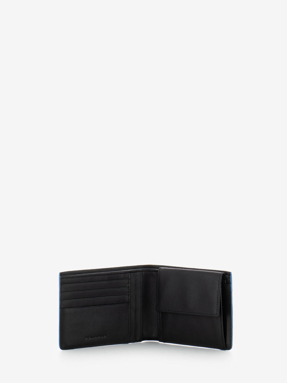 Leather wallet coin and document holder black