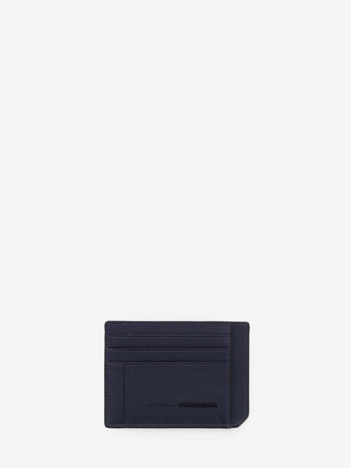Blue hammered leather card holder
