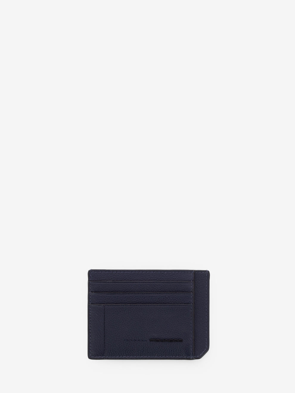 Blue hammered leather card holder