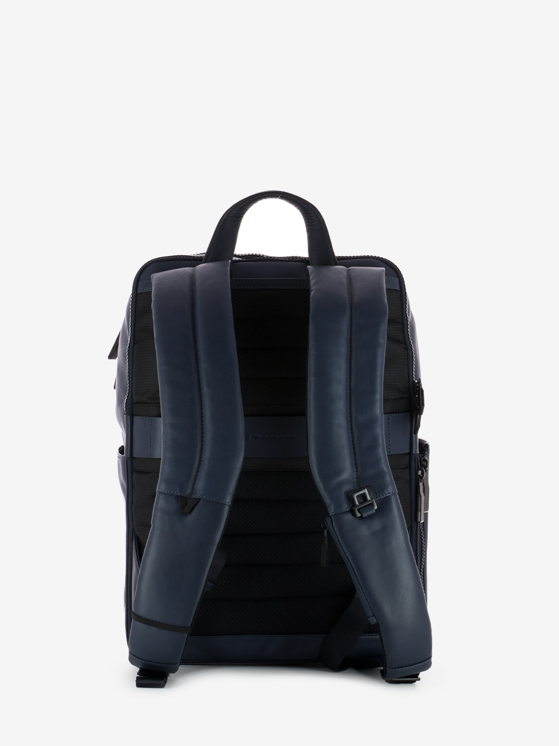 Blue leather 14'' laptop backpack