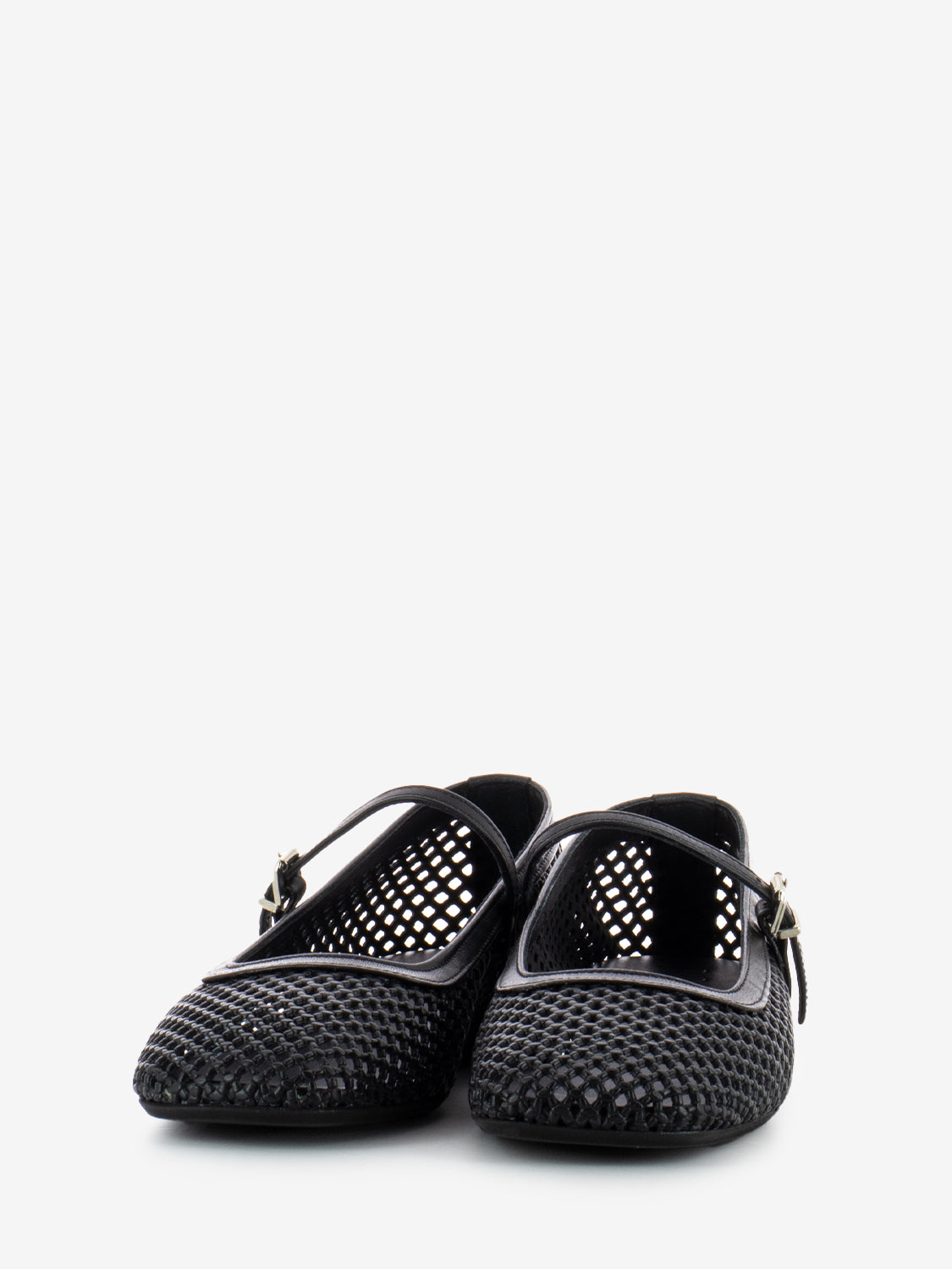 Baby ballerina with black perforated strap