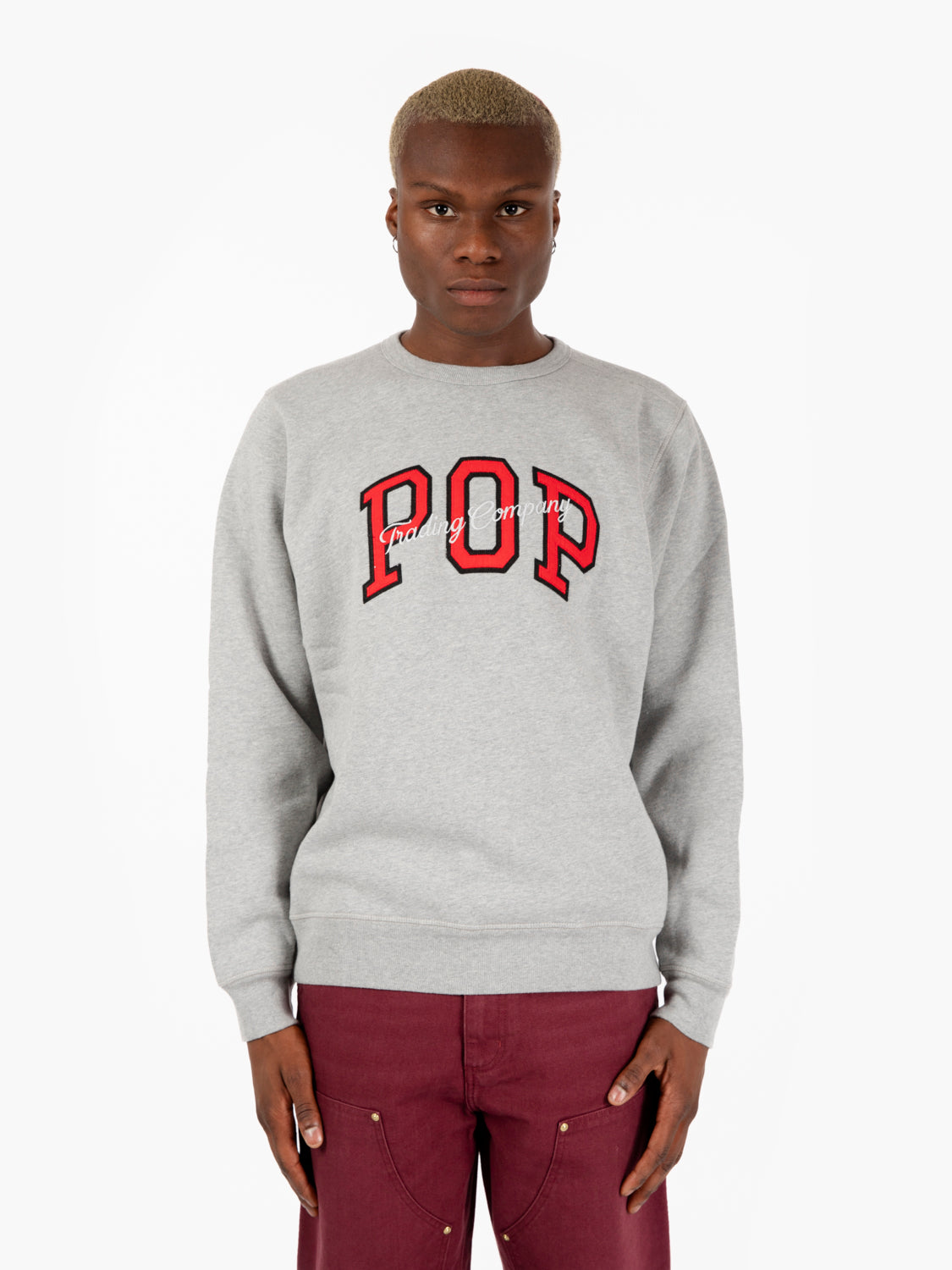 Arch crewneck light gray sweatshirt