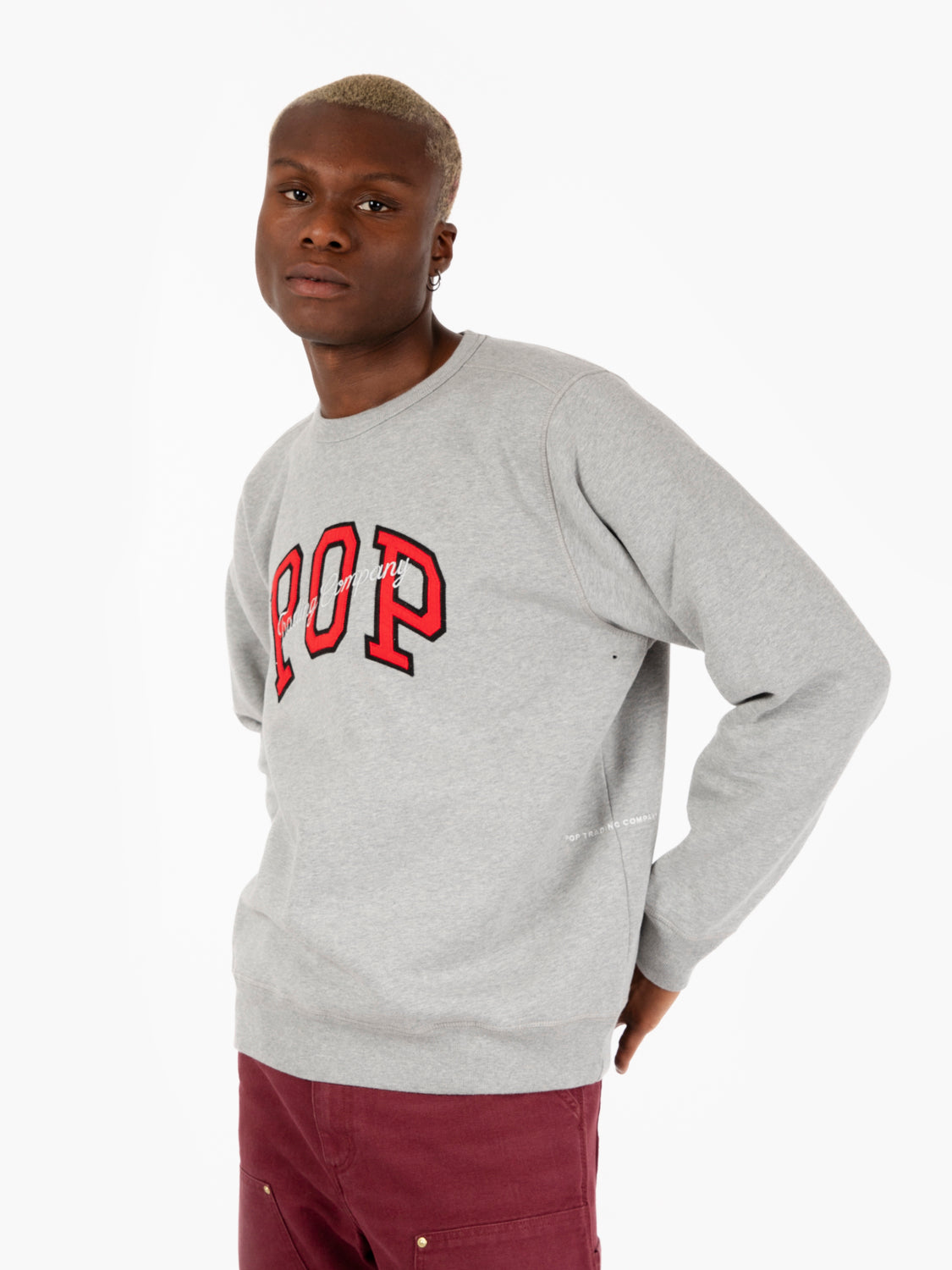 Arch crewneck light gray sweatshirt