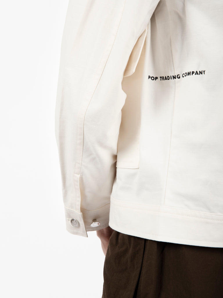 POP TRADING COMPANY - Full button linen jacket off white